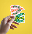 Free Palestine Sticker Save Gaza Vinyl Kiss Cut Decal Laptop Water Bottle Art