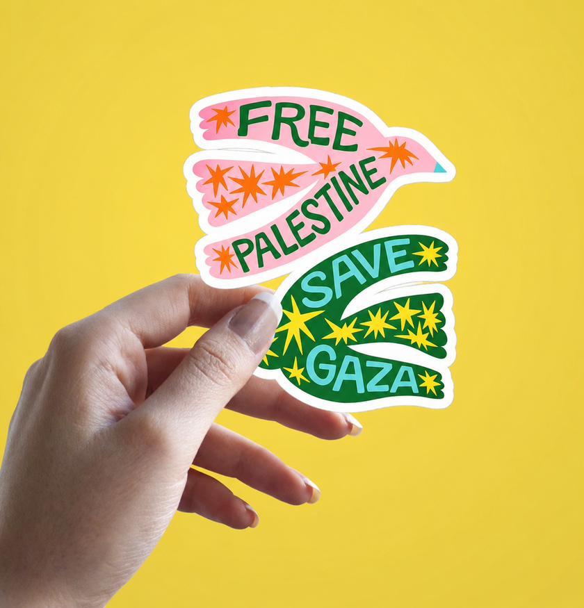 Free Palestine Sticker Save Gaza Vinyl Kiss Cut Decal Laptop Water Bottle Art