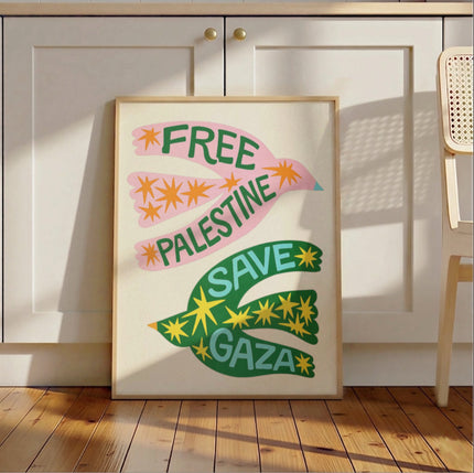 Free Palestine Save Gaza Poster Printable Wall Art Digital Download Protest Typography Decor Modern