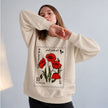 Palestine Sweatshirt Palestinian Poppy Flower Crewneck