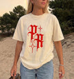 T-shirt Porto Rico PR | Tee-shirt vintage à lettres gothiques | Haut unisexe graphique Boricua Pride PR