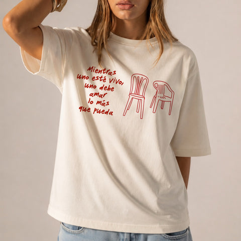 Mientras Uno Este Vivo Shirt Spanish Quote Minimal Line Art Latino Unisex Tee