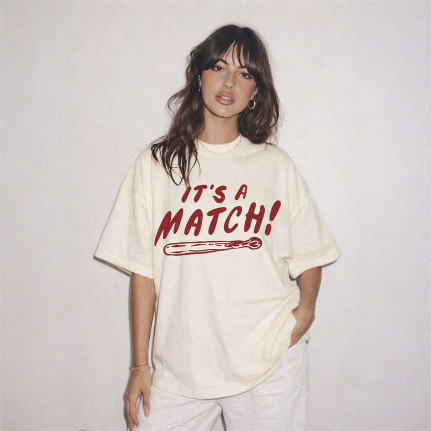 Couple Matching T-Shirt It's a Match! Matchstick Shirt, Couples Matching Top, Valentine Day Tee