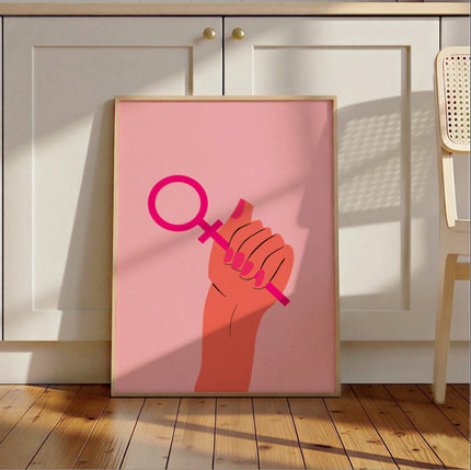 Feminist Art Print: Women Empowerment, Pink Decor