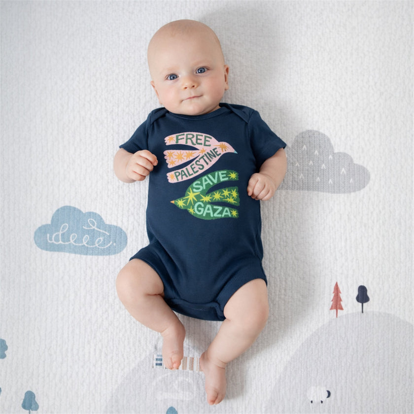 Baby Onesie Free Palestine Save Gaza Infant Bodysuit Cotton Newborn Gift Clothes