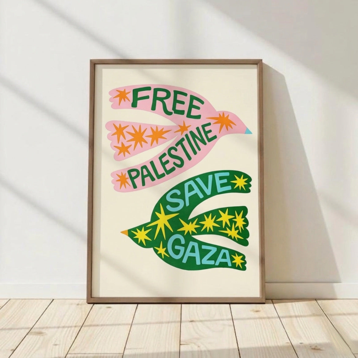 Free Palestine Save Gaza Poster Printable Wall Art Digital Download Protest Typography Decor Modern