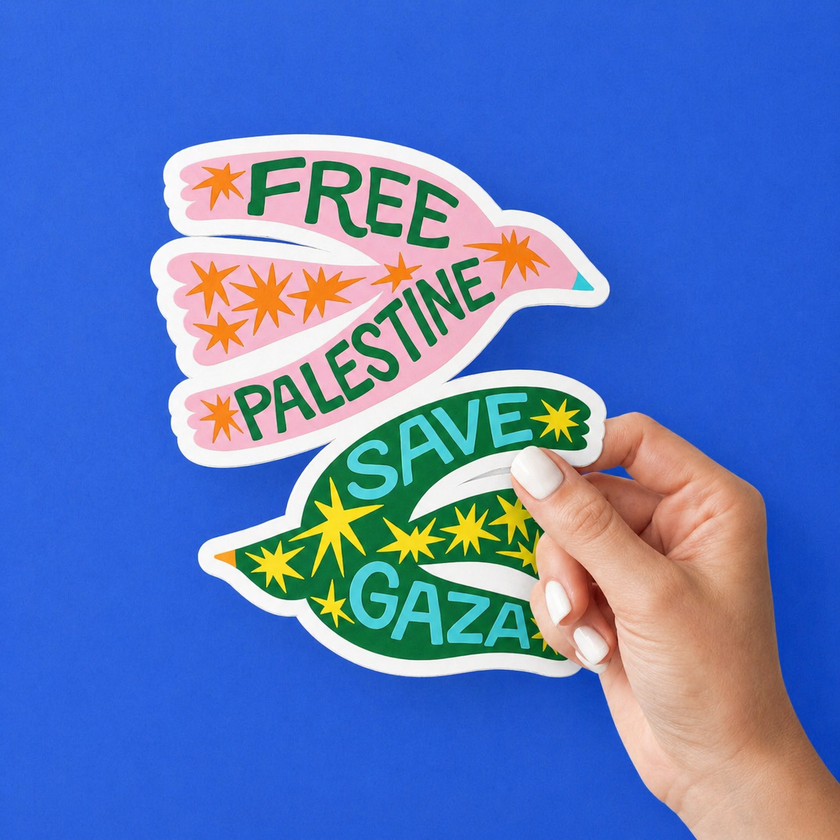 Free Palestine Sticker Save Gaza Vinyl Kiss Cut Decal Laptop Water Bottle Art