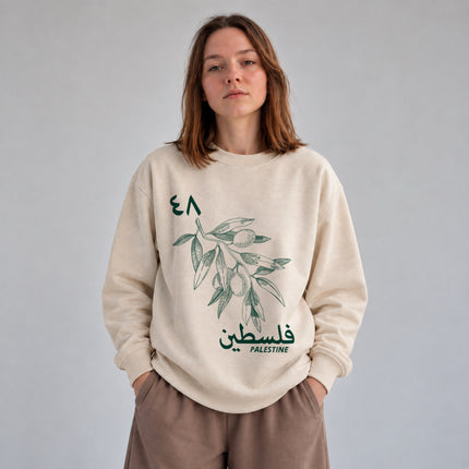 Palestine Sweatshirt Olive Branch Sweater