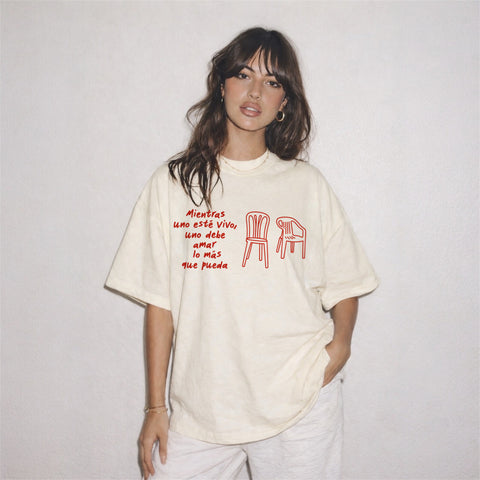 Mientras Uno Este Vivo Shirt Spanish Quote Minimal Line Art Latino Unisex Tee