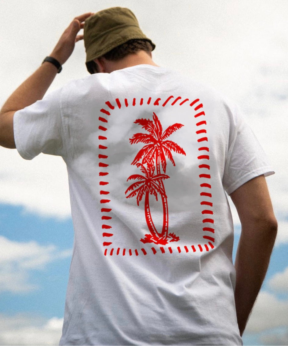 T-shirt unisexe Boricua avec palmier vintage et inscription « Puerto Rico Isla Del Encanto »
