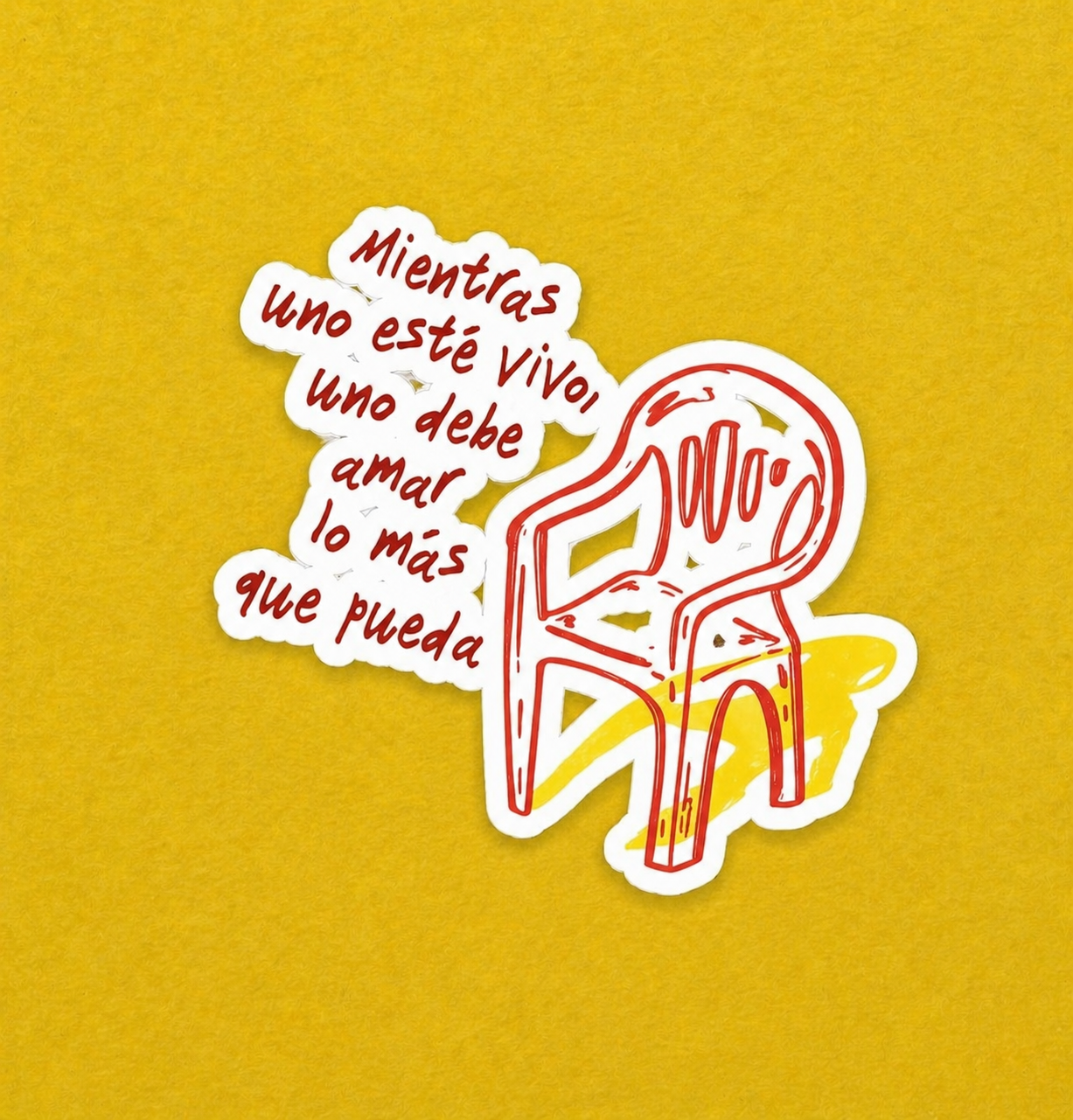 Spanish Quote Sticker Mientras Uno Este Vivo Chair Art Vinyl Decal Cute Aesthetic Gift