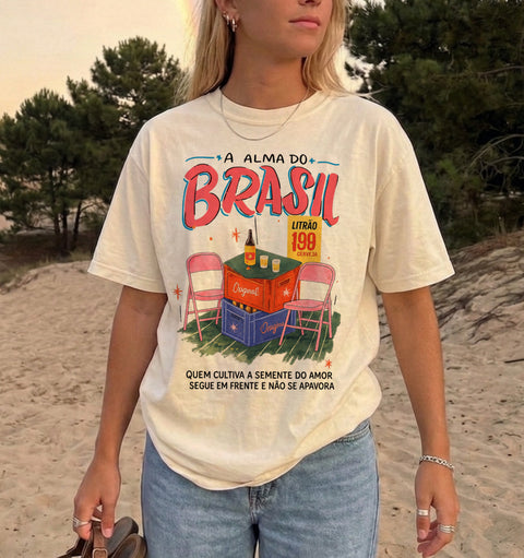 Brazil Graphic T Shirt Vintage Brasil Tee A Alma Do Brasil Retro Streetwear Gift