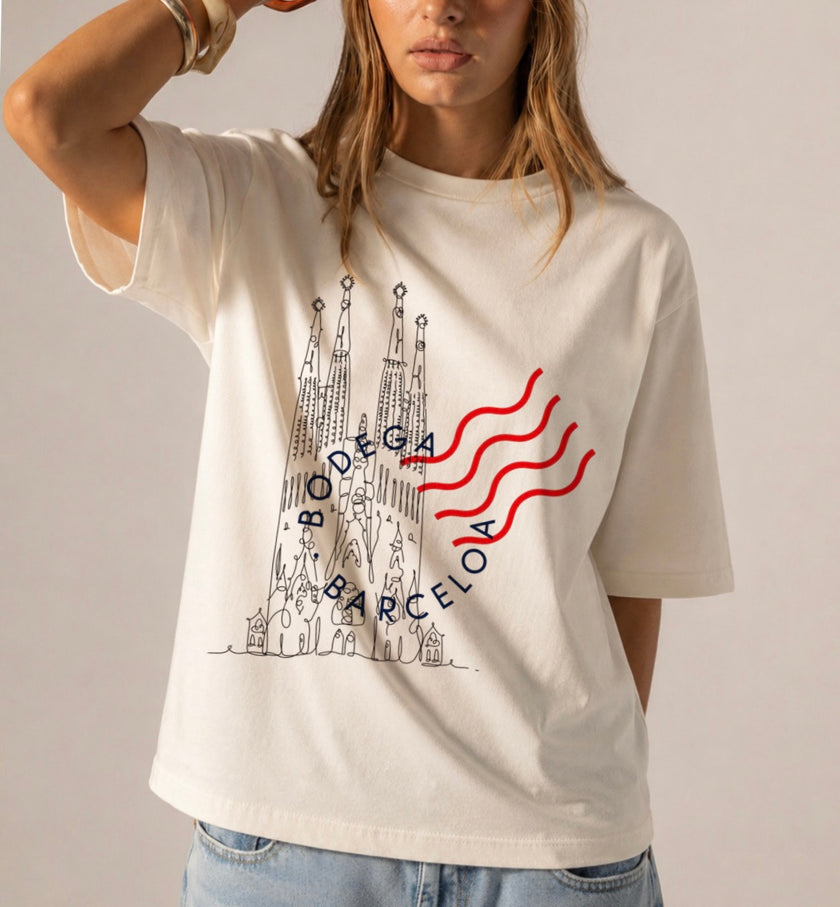 Barcelona Spain Shirt, Sagrada Familia Cultural Travel Graphic Tee Gaudi Building Art
