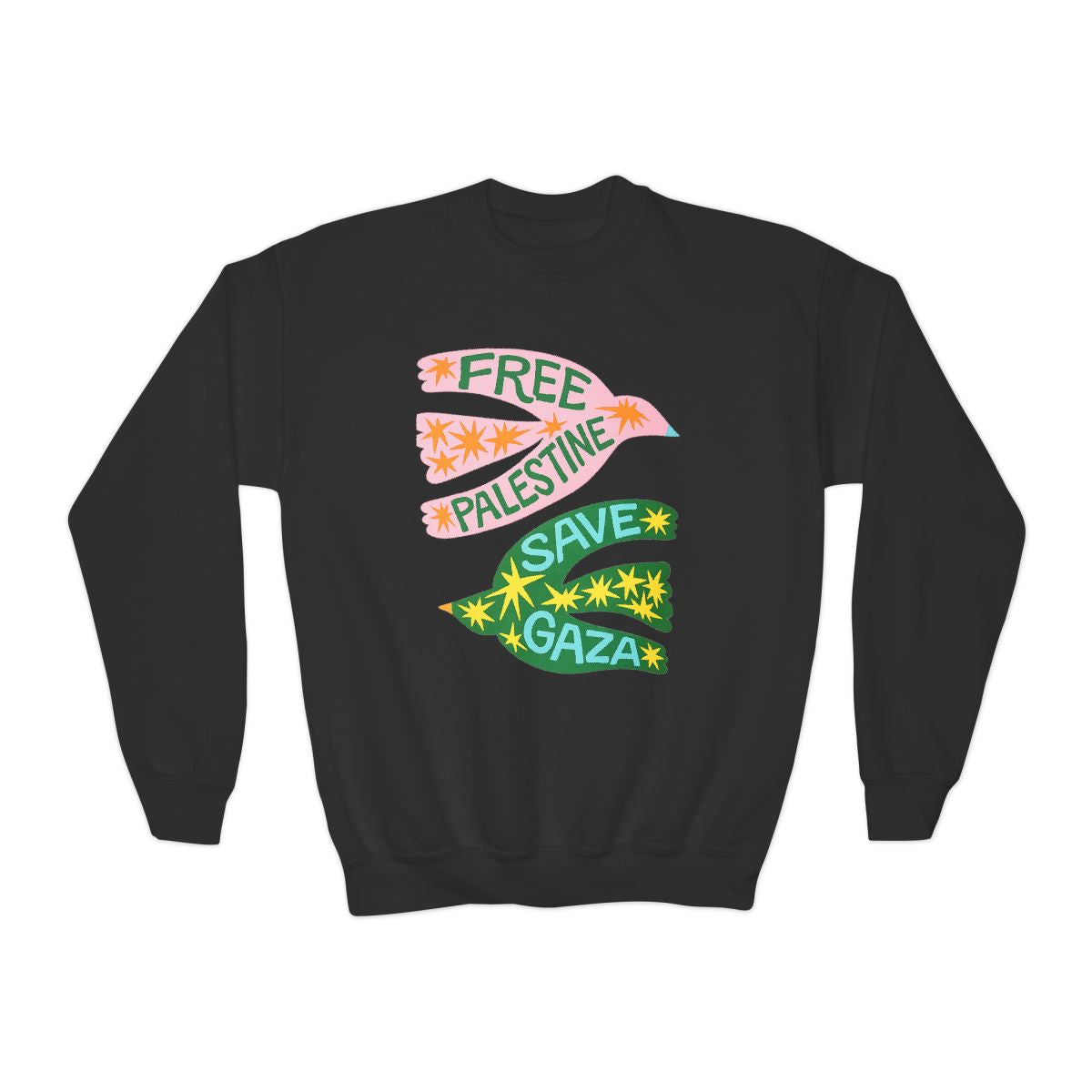 Free Palestine Save Gaza Youth Sweatshirt Kids Graphic Pullover Peace Statement Cozy Gift Wear