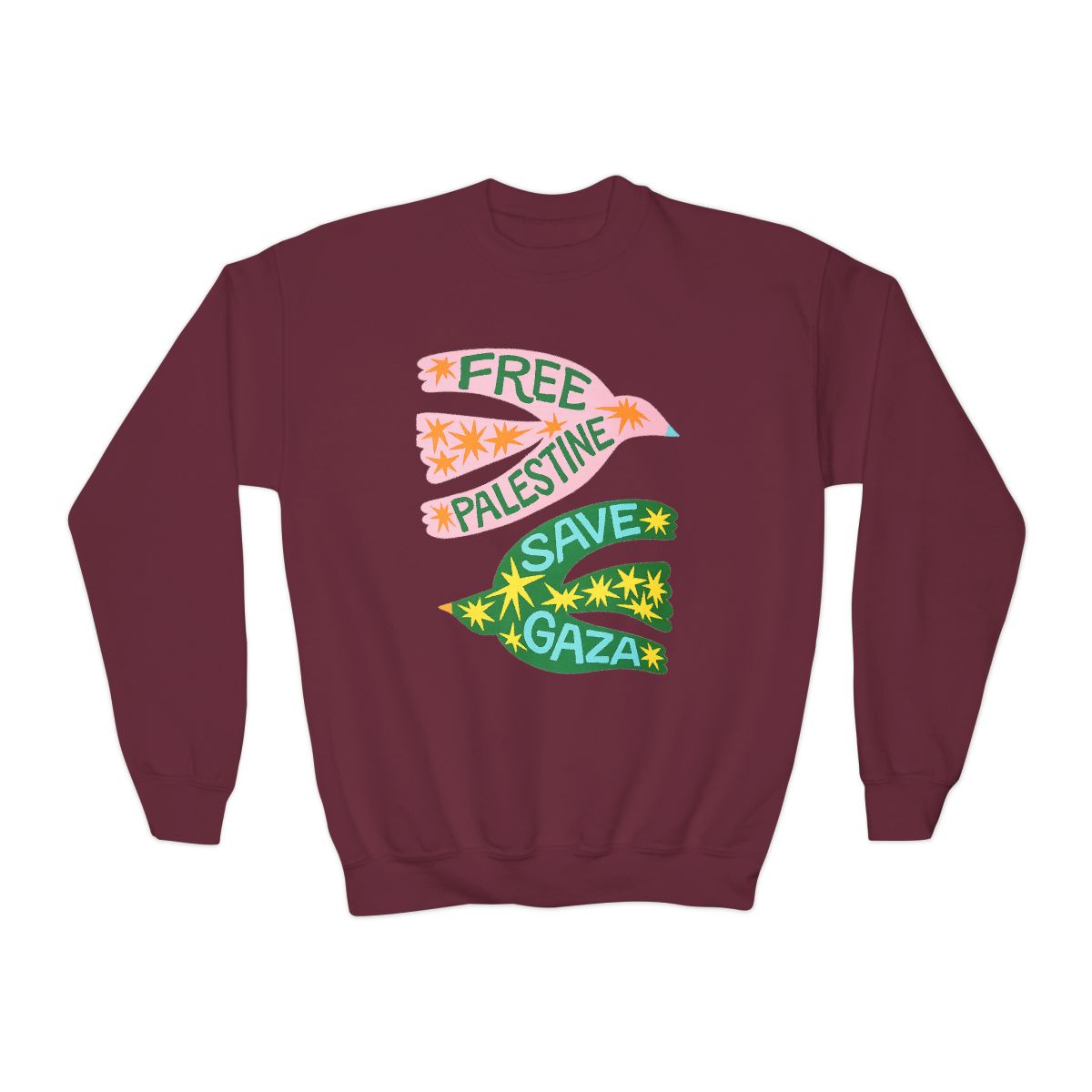 Free Palestine Save Gaza Youth Sweatshirt Kids Graphic Pullover Peace Statement Cozy Gift Wear