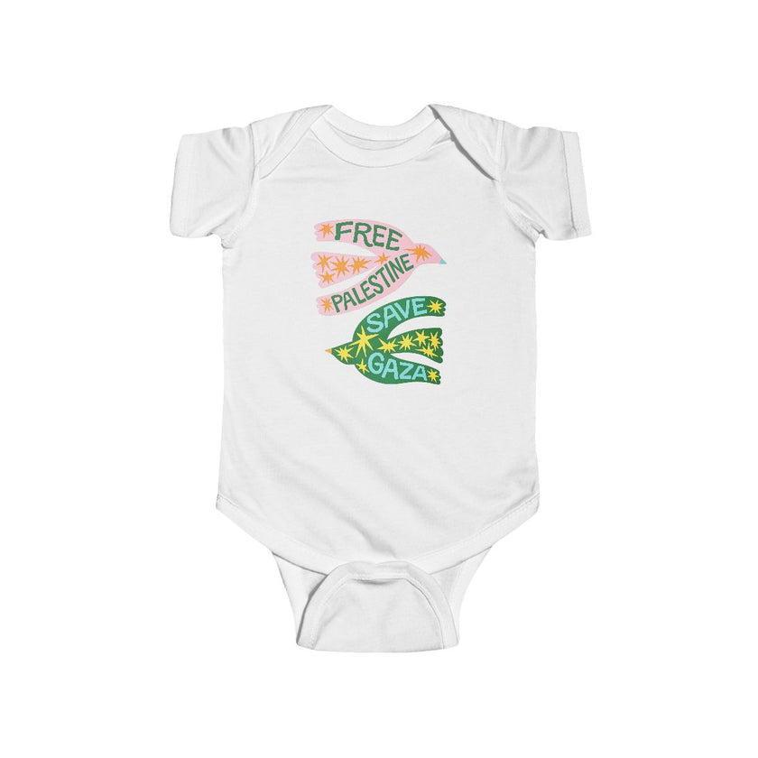Baby Onesie Free Palestine Save Gaza Infant Bodysuit Cotton Newborn Gift Clothes