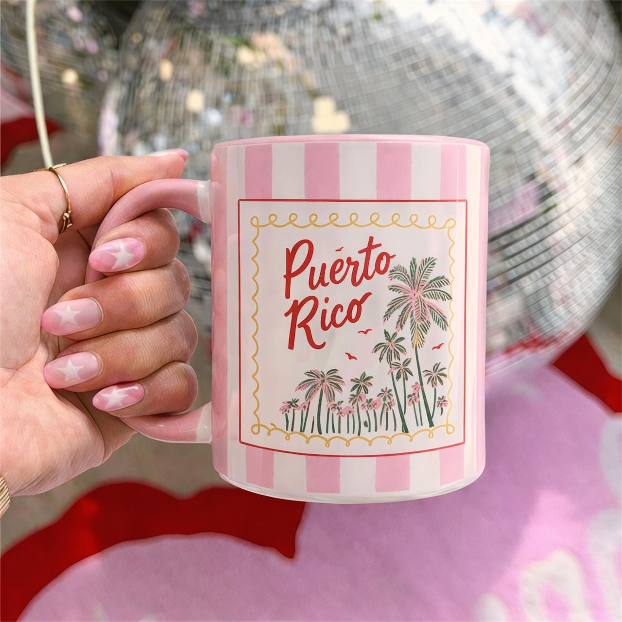 Puerto Rico Coffee Mug Isla Del Encanto Retro Travel Gift Souvenir Cup Palm Tree