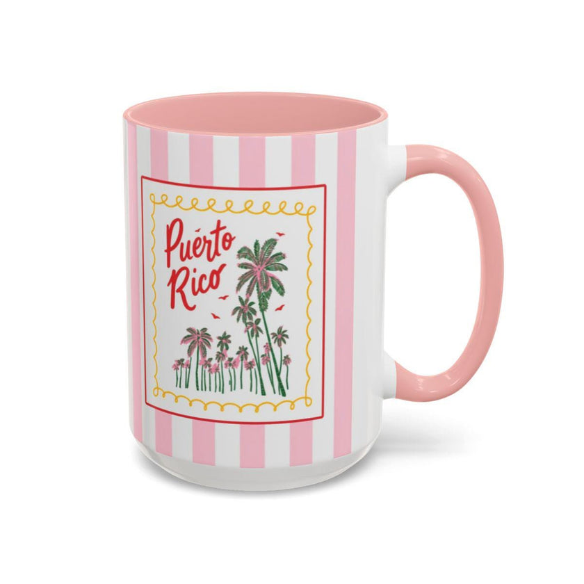 Puerto Rico Coffee Mug Isla Del Encanto Retro Travel Gift Souvenir Cup Palm Tree