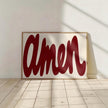 Décoration murale Amen | Affiche chrétienne encadrée minimaliste | Décoration de foi moderne | Impression de verset religieux pour la maison