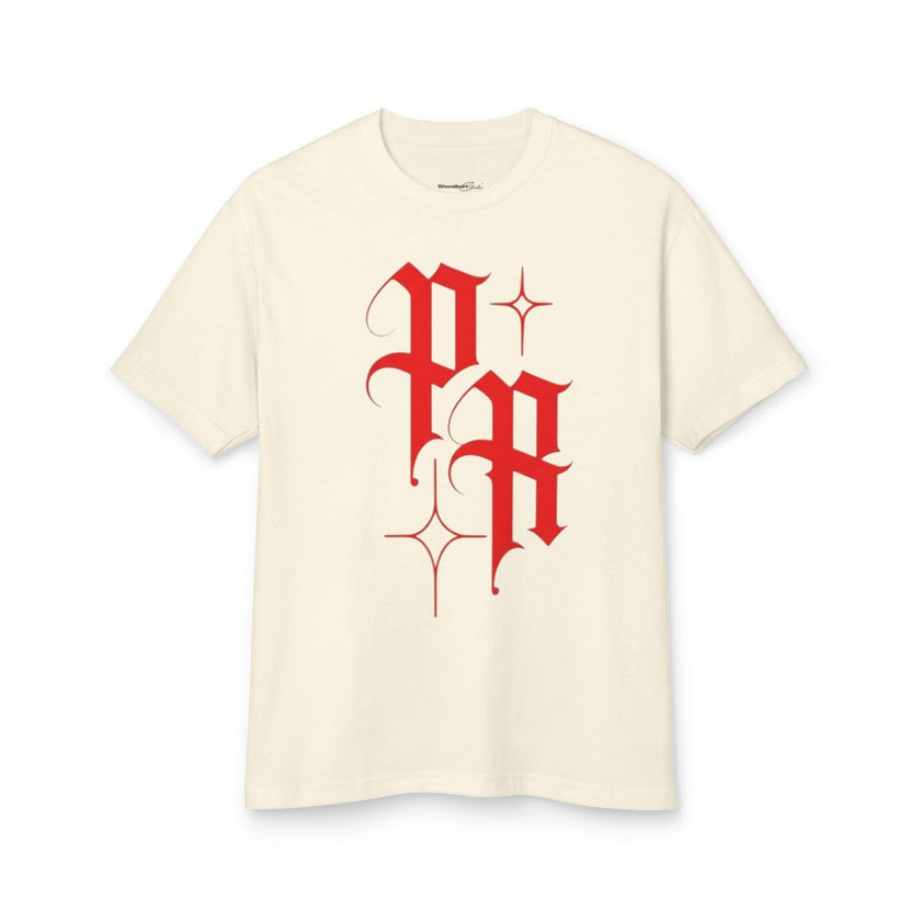 T-shirt Porto Rico PR | Tee-shirt vintage à lettres gothiques | Haut unisexe graphique Boricua Pride PR