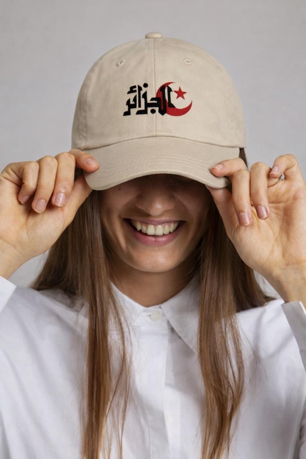 Algeria Arabic Calligraphy Organic Dad Hat Algerian Pride Embroidered Cap Crescent Star