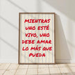 Mientras Uno Este Vivo Spanish Quote Poster Typography Puerto Rico Wall Art Decor