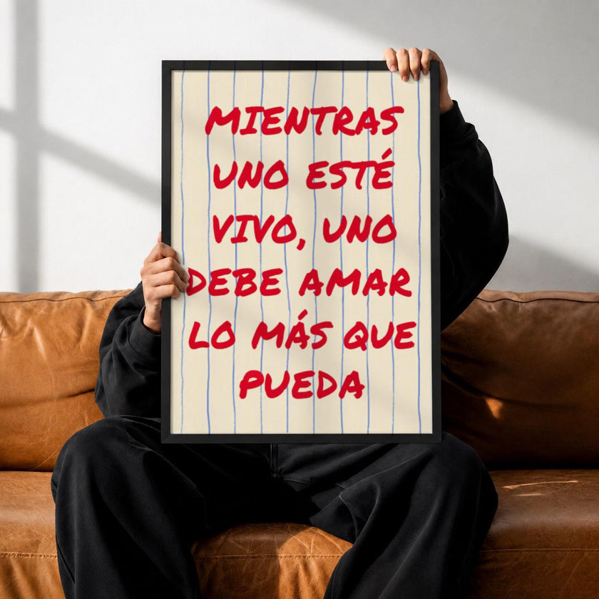 Mientras Uno Este Vivo Spanish Quote Poster Typography Puerto Rico Wall Art Decor