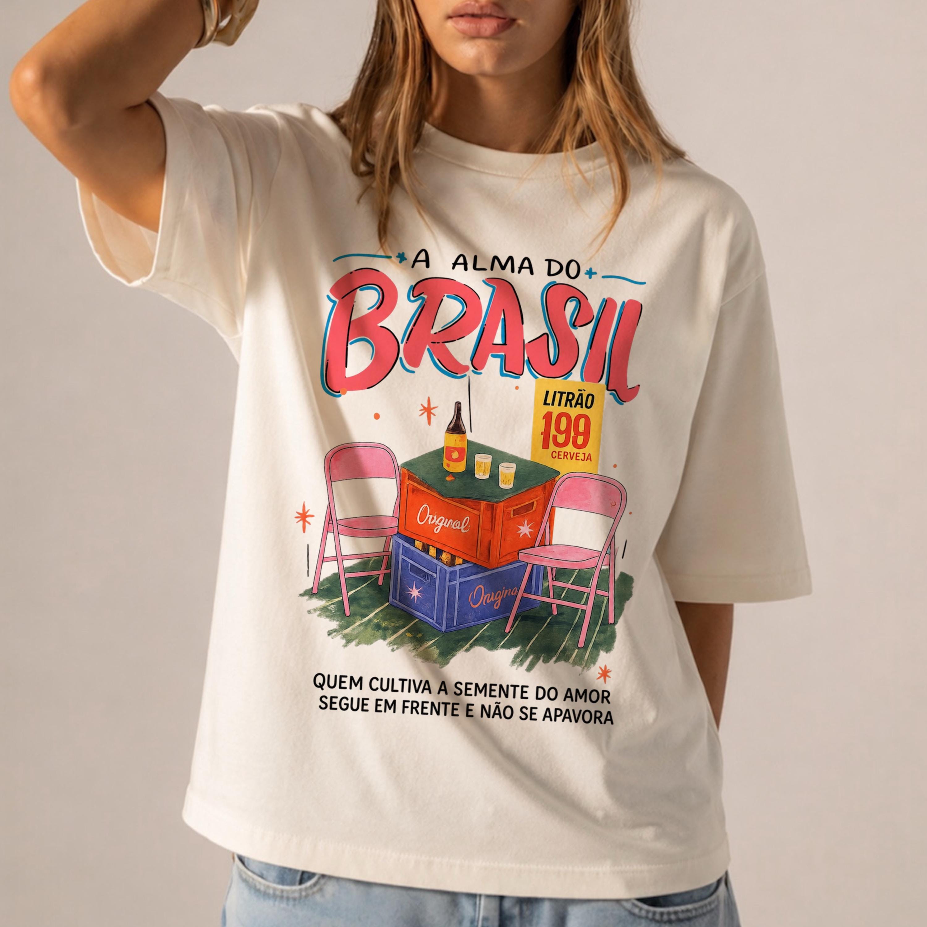 Brazil Graphic T Shirt Vintage Brasil Tee A Alma Do Brasil Retro Streetwear Gift