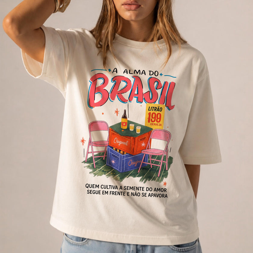 Brazil Graphic T Shirt Vintage Brasil Tee A Alma Do Brasil Retro Streetwear Gift