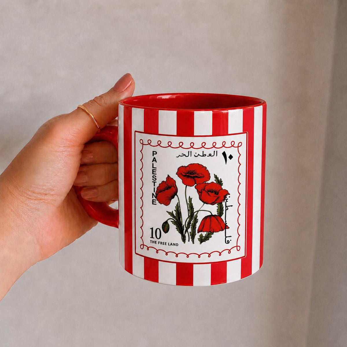 Palestine Mug Palestinian Poppy Flower Heritage Gift