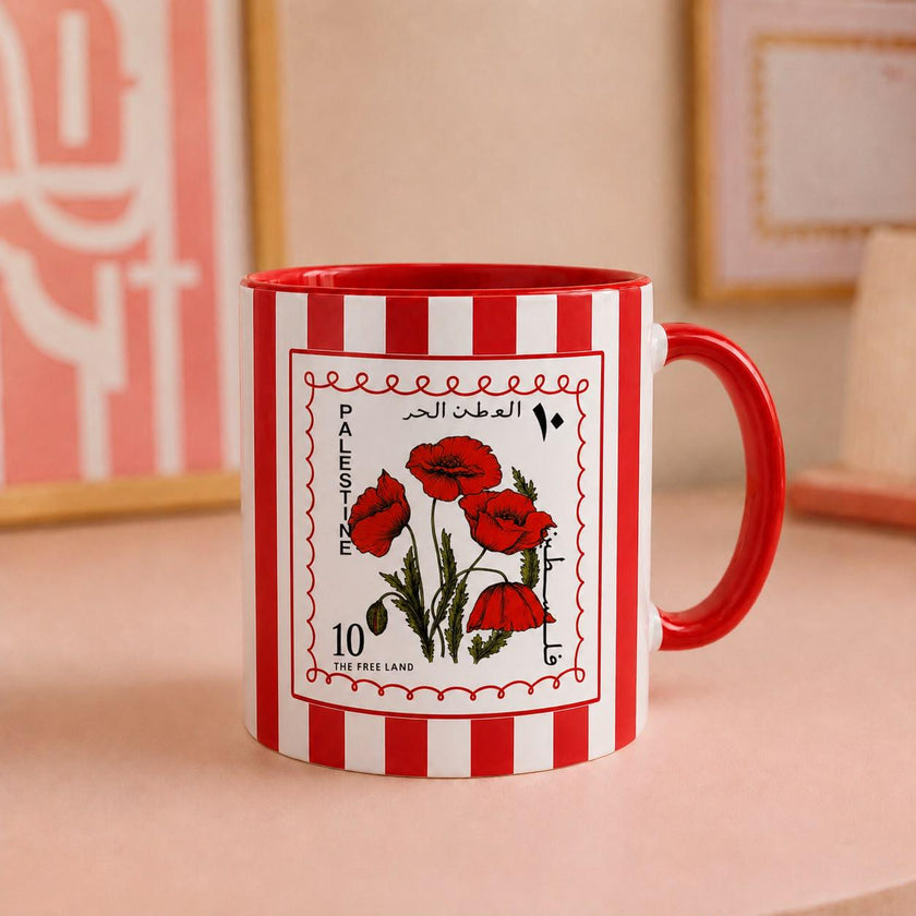 Palestine Mug Palestinian Poppy Flower Heritage Gift