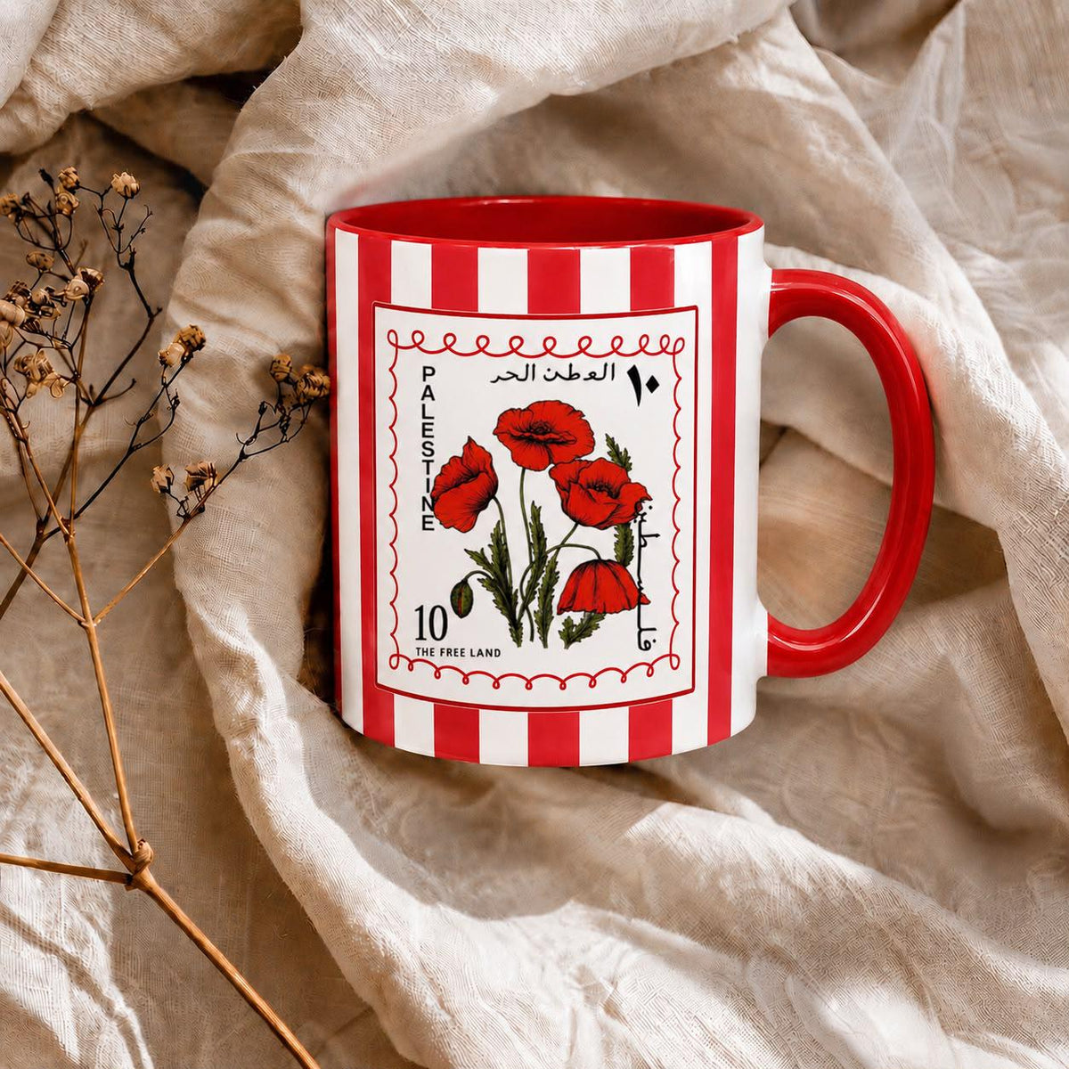 Palestine Mug Palestinian Poppy Flower Heritage Gift