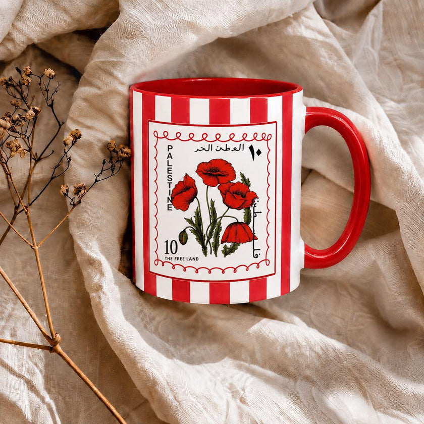 Palestine Mug Palestinian Poppy Flower Heritage Gift