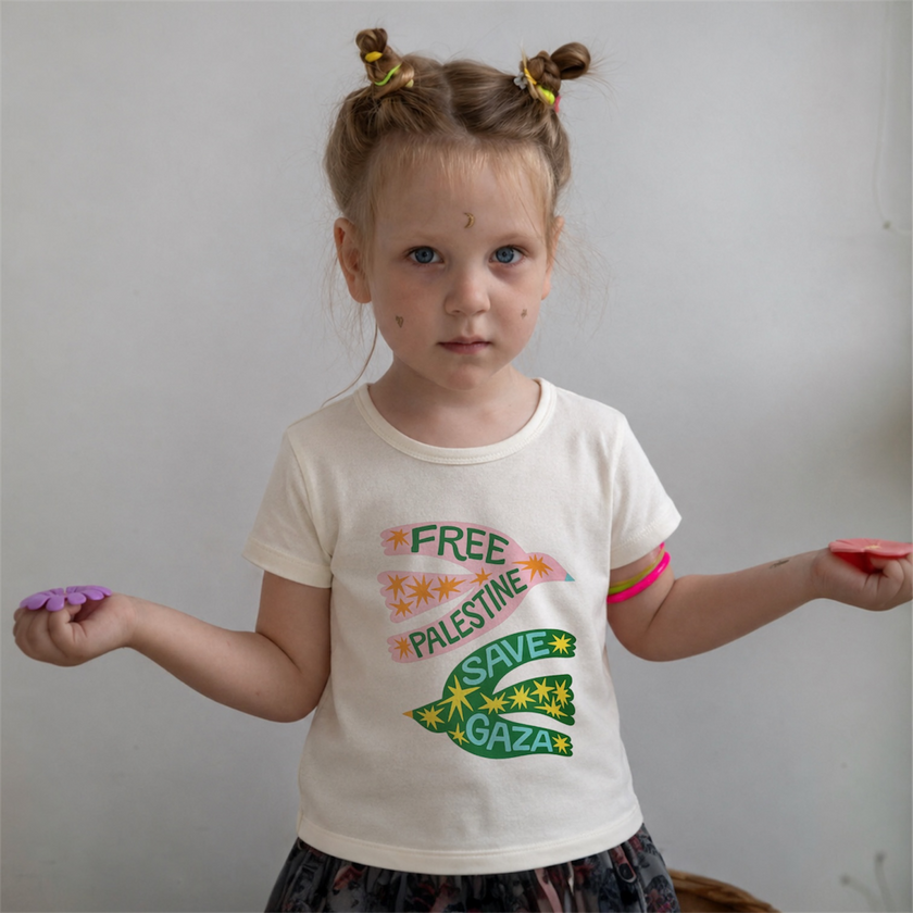 Free Palestine Kids Shirt Save Gaza Toddler Tee Activist Graphic Gift Unisex Cotton Top