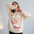 Palestine Watermelon Sweatshirt, Free Palestine 1948 Arabic Script Unisex Crewneck